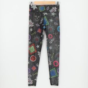 Terez Skull Star Performance Leggings Athleisure Yoga Dance Running USA Size‎ S